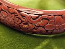 cinnabar "tested" lot of 2 bangle bracelets. 2 3/4" wide openings 17.7 mm & 19.7mm widths both Image - 1