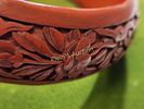cinnabar "tested" lot of 2 bangle bracelets. 2 3/4" wide openings 17.7 mm & 19.7mm widths both Image - 2