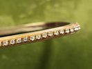 square crystal bangle bracelet crystals or rhinese. 2 3/4" at widest inside diameter in great Image - 2