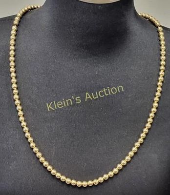 14K yellow gold Ball Chain Necklace 30" Beautiful!. from estate solid 14K yellow gold Marked and 