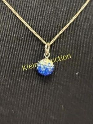 sterling silver necklace 18" w/crystal ball pendan. 925 sterling necklace 18" w/crystal ball 
