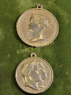regina pendant napoleon & Marie Louise pendant. vintage pendants both forone bid 50mm & 41.3 mm 