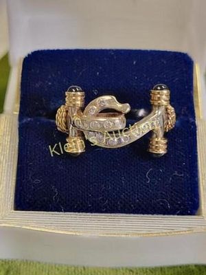 14K diamonds, sapphires, santa maria elite ring. 14K, gold, diamonds, sapphires santa maria 