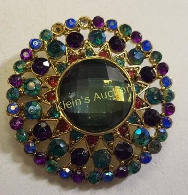 Weiss Style brooch multi color Nice!. 47.2 mm wide unsigned see pics for condition