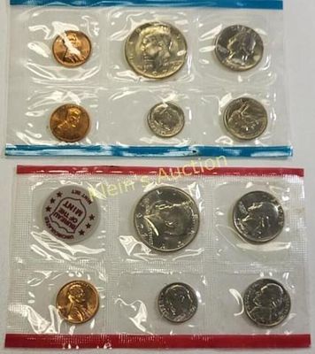 1972 us mint coin set both p& d mints 11 coins!. all mint in orig pkgs easy ms 63+ seepics