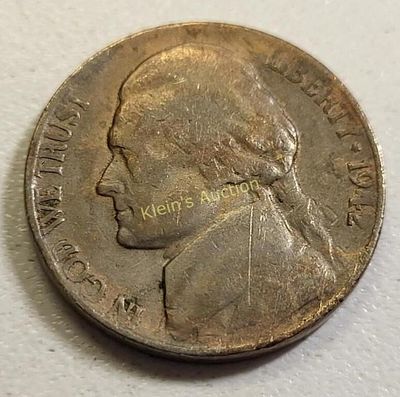 1942 nickel w/copper bleed through error coin!. only 4.6 grams too! also look like die error? 