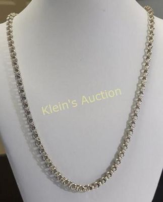 sterling 925 MJM signed byzantine? link necklace ". sterling 925 MJM signed byzantine? link 