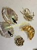 brooches Mother of pearl, J.J. Pearl etc lot of 5. all 5 pcs for one bid JJ crescent moon Image - 2