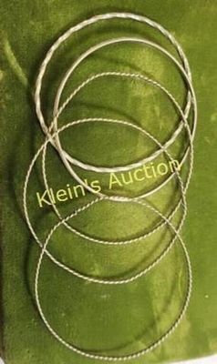 sterling silver bracelet bangles lot of 5. 2 1/2" opening 20 grams all 5 for one bid ready to 
