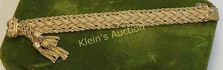 14K gold woven gold ctr & rope 40 grams twisted bracelet. vtg french? 14K yellow gold woven gold Image - 2