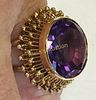 Victorian 14K yellow gold & amethyst cocktail ring. 14K yellow gold & bold amethyst cocktail Image - 2