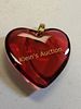Baccarat France signed Red heart Pendant Nice. 38.5 mm wide x 36.2 mm long with gold tone bail Image - 1