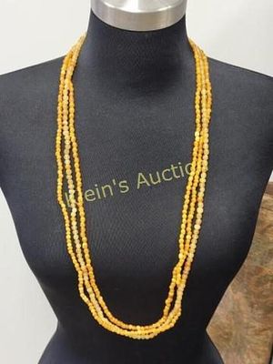 amber bead necklaces lot of 3 super nice. great light colors there is 3 separate strands here! 