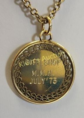 14K yellow gold tested charm & gold filled chain. 13" gold filled chain 1/20th 12K and a 14K 