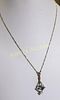 14K rose gold pendant necklace aquamarine & diamonds
1930 art deco rare shield cut aquamarine Image - 1