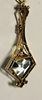 14K rose gold pendant necklace aquamarine & diamonds
1930 art deco rare shield cut aquamarine Image - 3