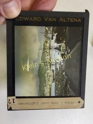 Edward van altena antique glass magic lantern slid. slide Genoa Italy well known artist Edward 