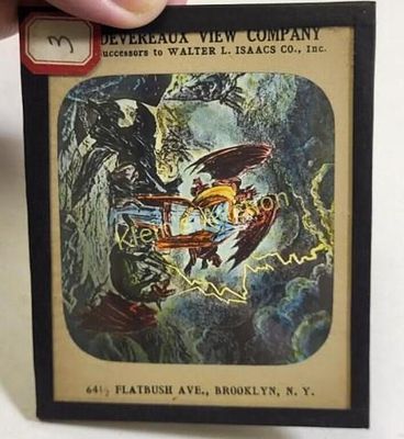 rare glass magic lantern slide valley of the shadow of death!' 3 1/4" X 4" GLASS MAGIC lantern 