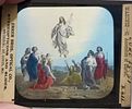 lot of 5 antique glass magic lantern slides. temptation, life of st paul, Christian luke 24:51 Image - 1