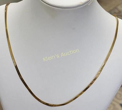 14K gold vintage herringbone italy 24" necklace. from estate 2.5 mm wide 14K yellow gold 24" 