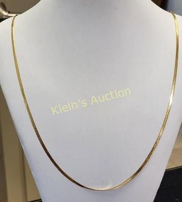 14K yellow rare 30" gold necklace herringbone. from estate this one is nice! 2.1 mm width 30" 