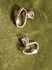 vintage diamonique sterling silver & Cz earrings. 1 carat total weight appx set in sterling Image - 2
