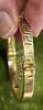 14K yellow gold gorgeous hinged bangle bracelet!. Greek key too! 6 mm width 2 1/2" inside with Image - 1
