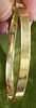 14K yellow gold gorgeous hinged bangle bracelet!. Greek key too! 6 mm width 2 1/2" inside with Image - 2
