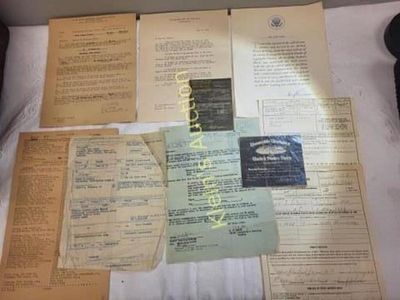 ephemera collection orig WWII documents. naval discharge, service records, communications formal 