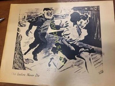 vtg insert plate print Mid century old sailor nev. vtg insert plate print Mid century old 