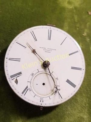 antique David Taylor pocket watch movement diamond. diamond pivot too! very high quality key 