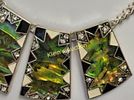 enameled necklace & earrings abalone & rhinestone. abalone, rhinestones & enameled necklace & Image - 2