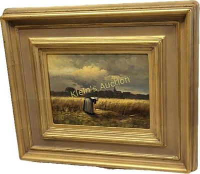 Andre Balyon oil on canvas Harvest w/COA. Gold gilt frame, from balyon gallery with COA 