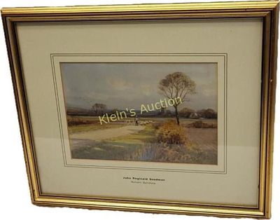 John Reginald Goodman Watercolor Autumn Sunshinecirca 19th c watercolor 16 1/2" x 13 1/2" 
