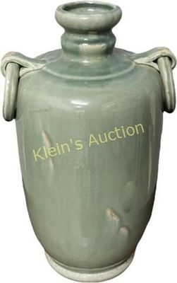 Mark Roberts? Celadon Vase Chinese style. 14 1/2" tall from estate gorgeous as made conditon no 