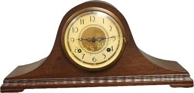 New Haven Tambour #6 Mantel Clock clean works!. chimes dual tone works great very clean see pics 