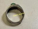 green cabochon ring greek key design. currently size 8 1/2 but adj see picsImage - 2