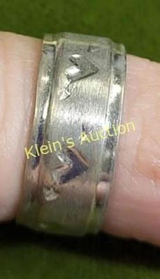 sterling silver band heart ring sz 5 1/4. signed sterling and WS very nice ready to wear see pics