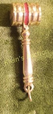 14K yellow gold gavel charm judge auctioneer. solid 14K not plated seepics 1 1/2" long and 7.2 