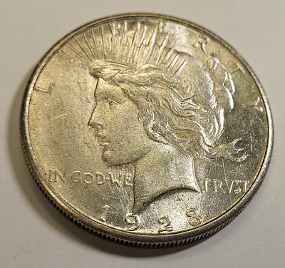 1923 S Peace silver dollar us coin error Die!. die error? all through eagle and united states on 