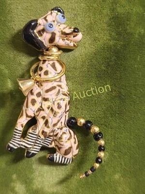 Cynthia Cheung Jewelry 10 porcelain brooch dog. all hand embellished by her and her husband erg 