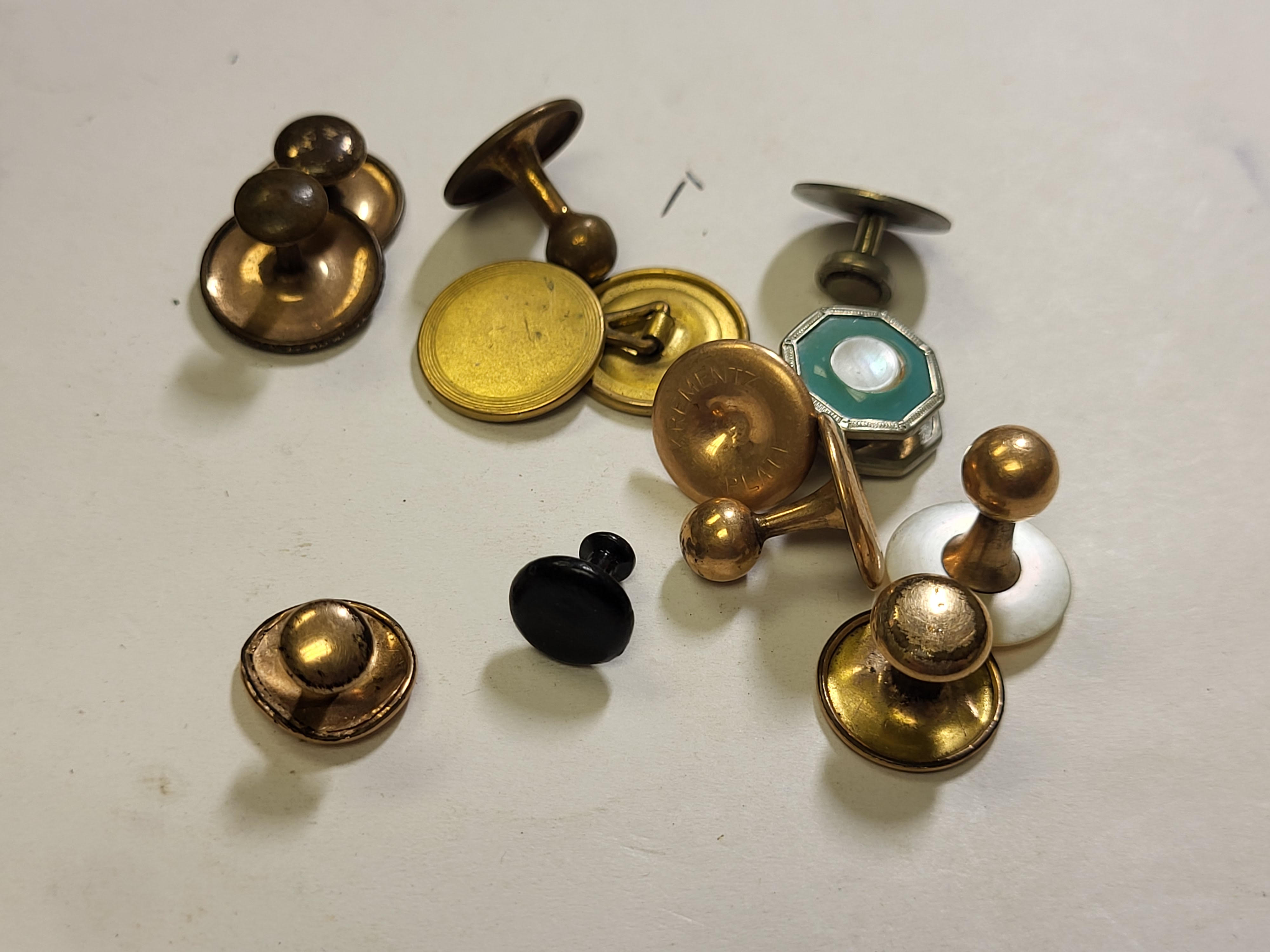 lot of 12 pcs tuxedo studs, collar studs, buttons