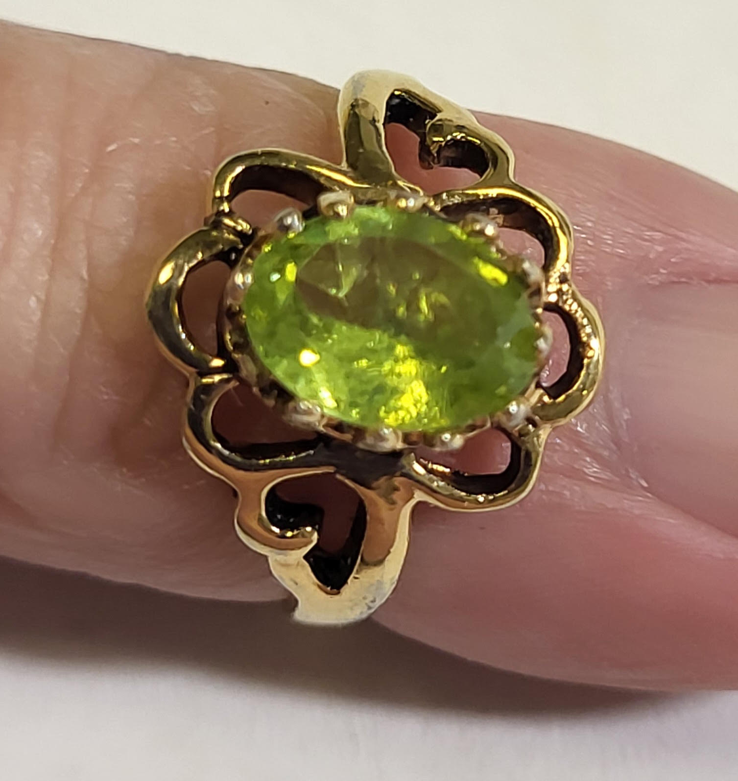 gold filled ring with peridot