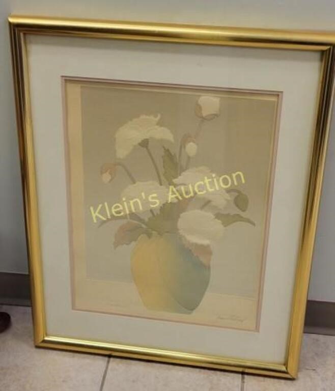 Embossed serigraph Carnations! David Allgood