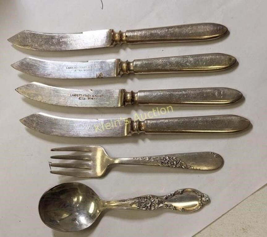 Lot 5426 – lot of 6 pcs  fruit knives & baby fork & spoon