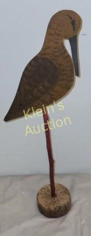Lot 5428 – vtg hand crafted painted copper shore bird