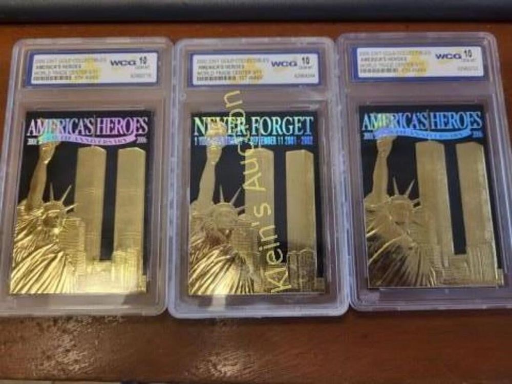 Lot 5493 – 2006 3pcs 23kt gold collectibles america’s heroes