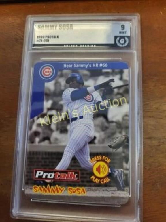 Lot 5497 – Sammy Sosa graded baseball collectible card 9 MInt