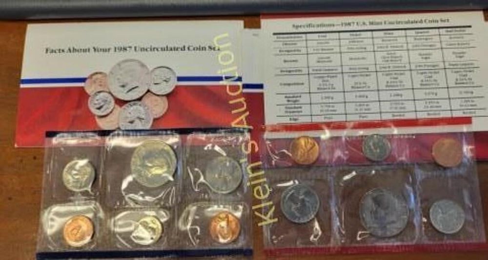 Lot 5501 – 1987 uncirculated coin set P & D mint marks