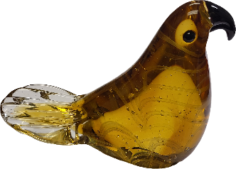 Lot 6107 – mid mod murano glass amber bird 4 1/2″